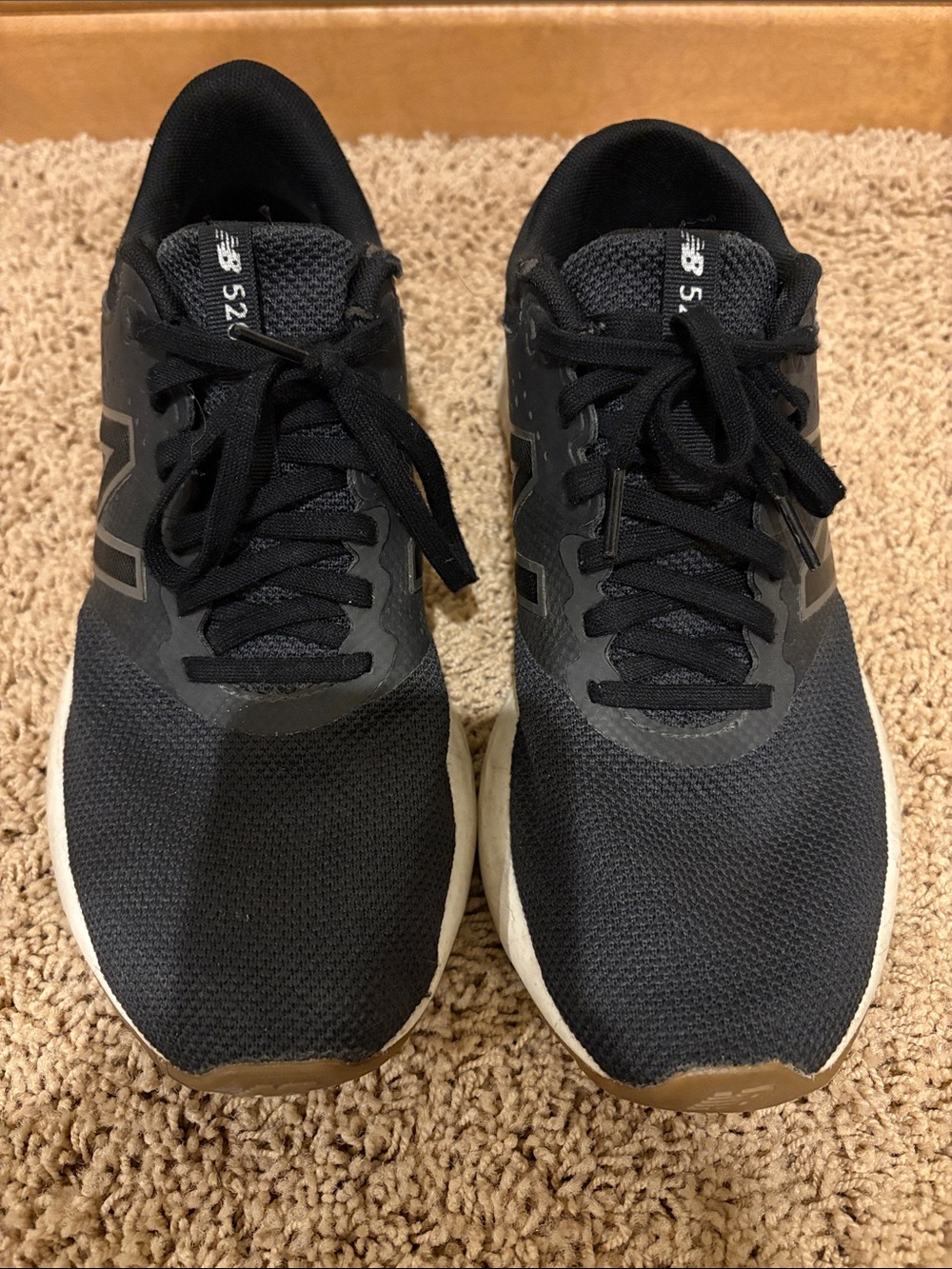 New Balance Men's Black Athletic Sneakers with White Soles